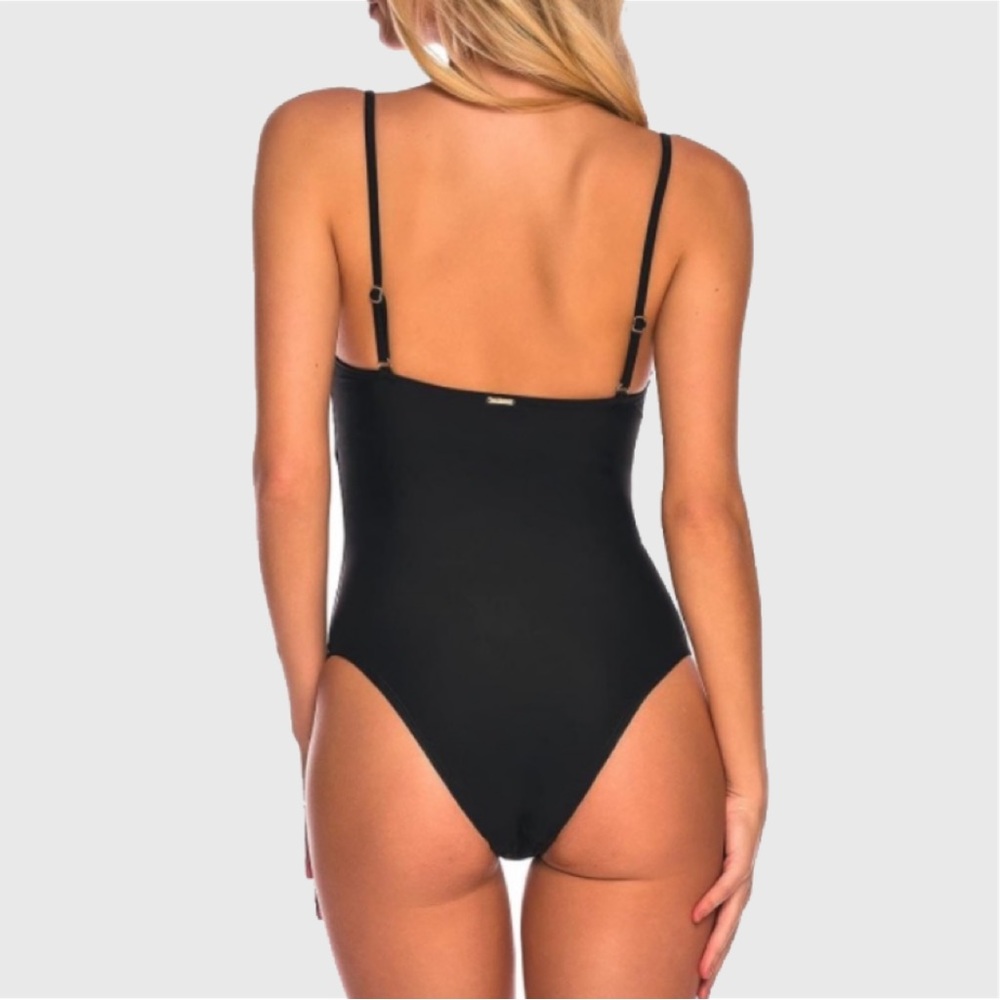 Black Bandeau One Piece Swimsuit - Picture 2 of 6